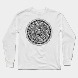 Black Pug Yoga Medallion Long Sleeve T-Shirt